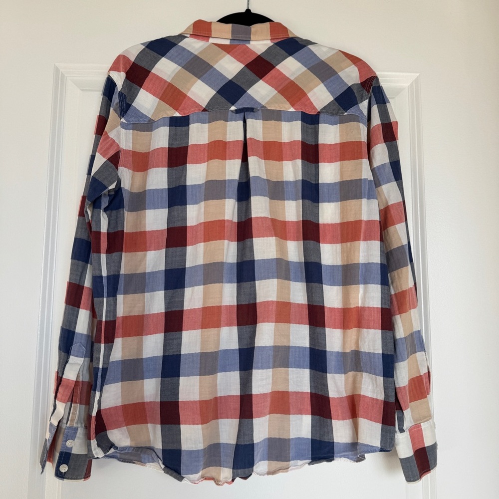 MADEWELL Broadway & Broome Women’s Plaid Button Down Shirt 100% Cotton Large EUC - Picture 5 of 14